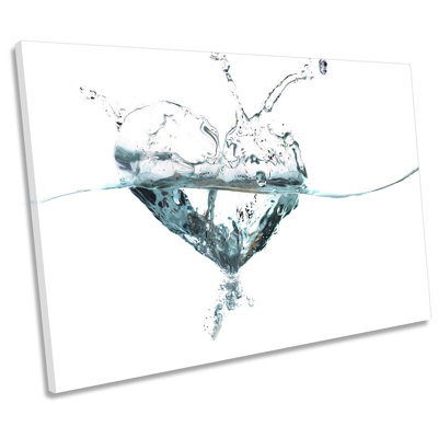 Water Splash Heart Bathroom - Wrapped Canvas Print