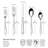 Fitz And Floyd Neveah Coupe 45-Piece 18/10 Stainless Steel Flatware Set, Service For 8