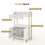 Chariot utilitaire avec tiroir de rangement et armoire, chariot roulant avec structure en métal-129183049