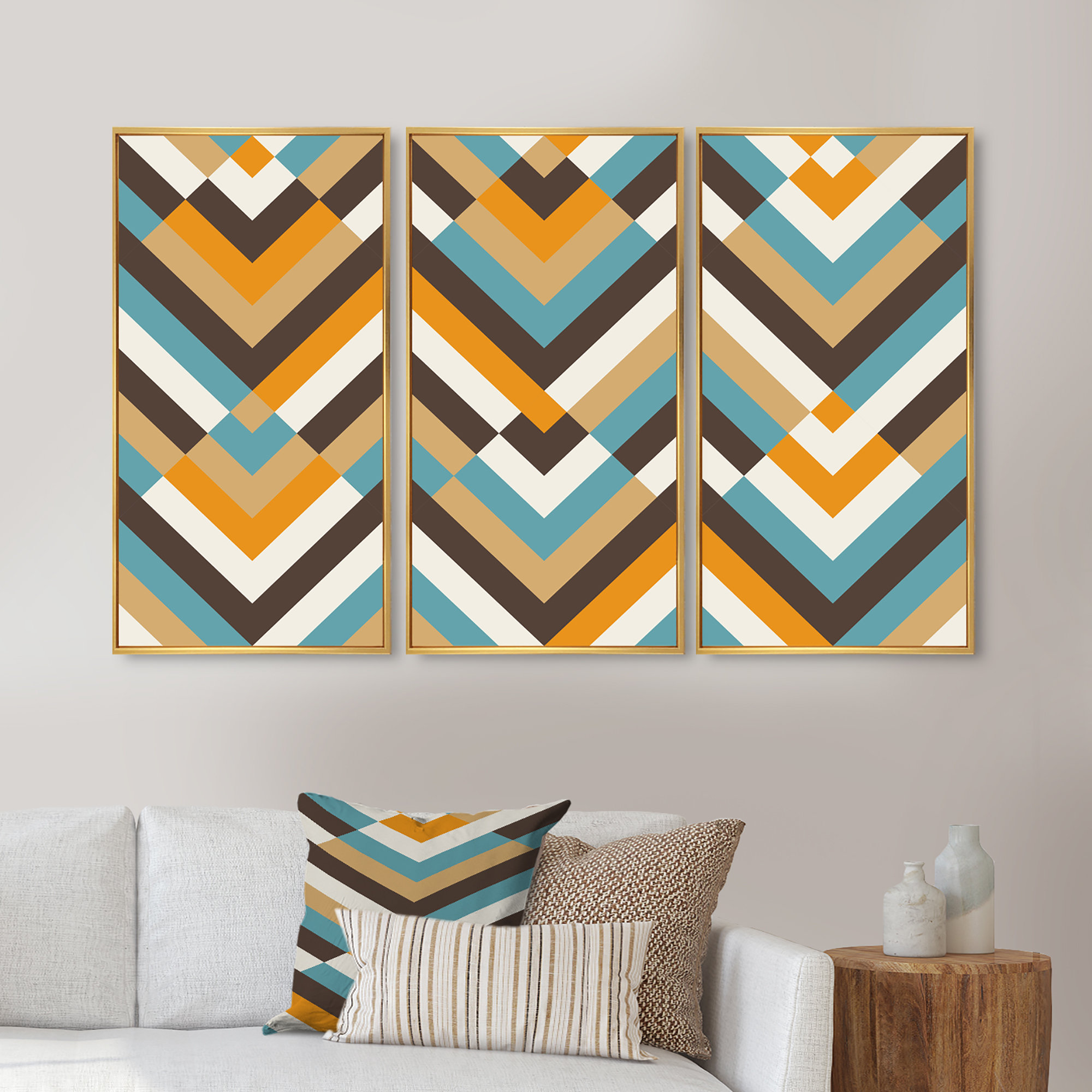 Ebern Designs Seamless Ethnic Zigzag Pattern I - Patterned Framed ...