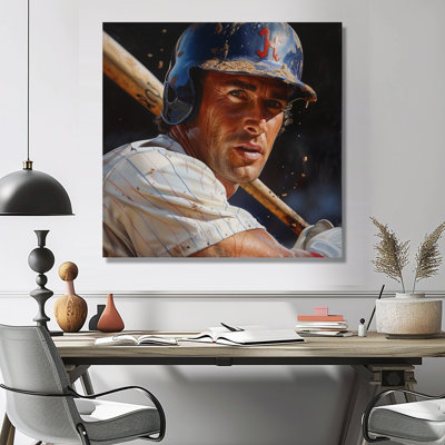 Joueur de baseball at the Pitch I - Sport Baseball Wall Art Living Room