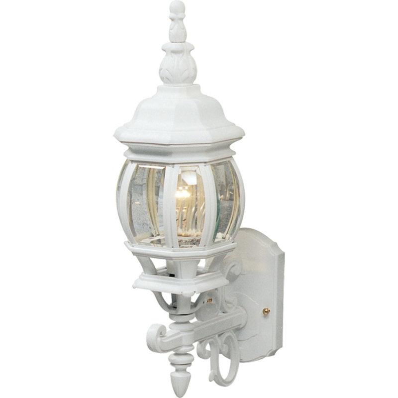 Applique murale d'extérieur 1 lumière 20 po Classico - Blanc, Blanc