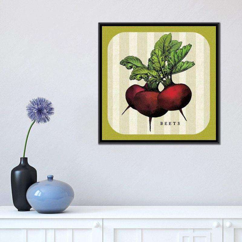 «Linen Légume I», impression sur toile, H 37 po x l 37 po x P 1,5 po, Toile avec cadre noir, Pas de tapis