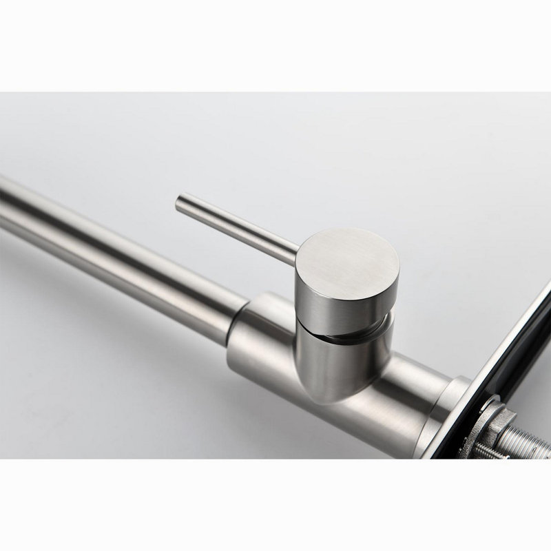 Robinet de cuisine avec douchette extractible, Nickel brossé