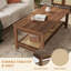 Table basse rectangulaire à 2 niveaux, table centrale Boho avec tablette de rangement en rotin, assemblage facile, L 39,4 po | Table centrale rectangulaire en bois Boho pour salon, appartement, assemblage facile-351823792