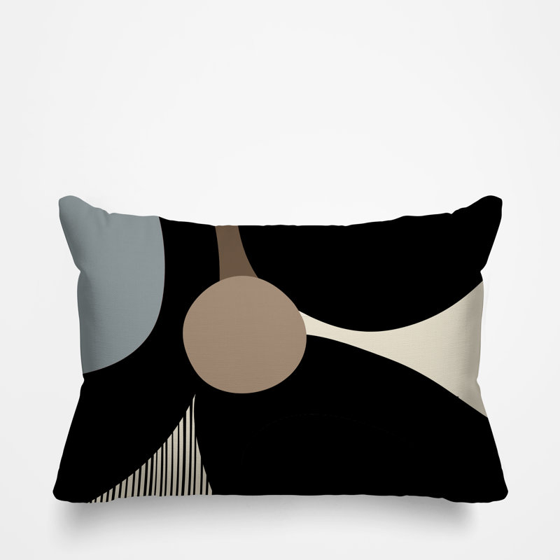 Coussin décoratif intérieur / extérieur en polyester filé Janie, Gris, 18"H x 25"W