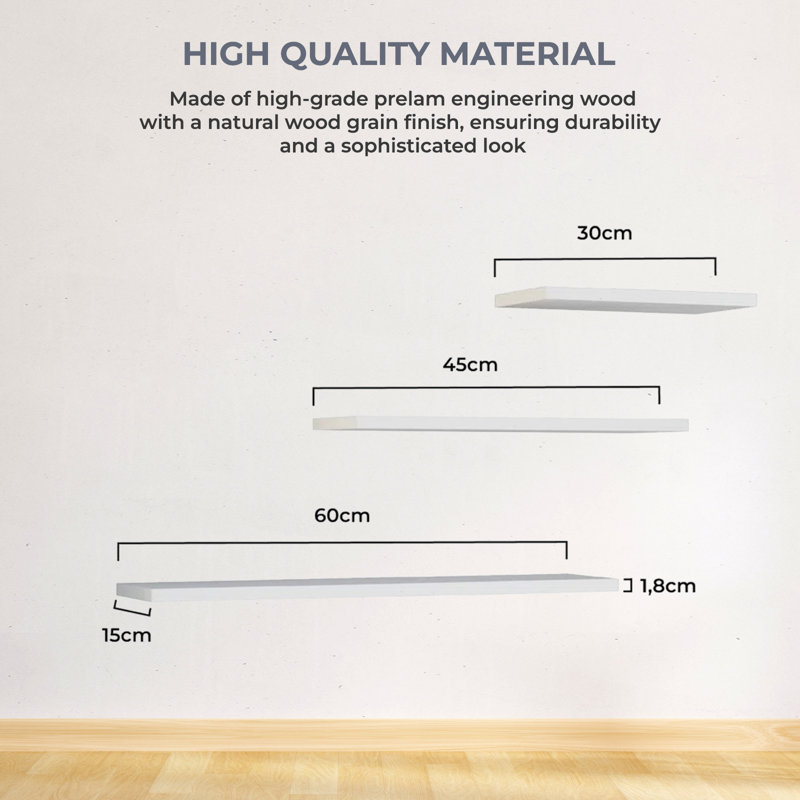 Laketa 3 Piece Floating Shelf