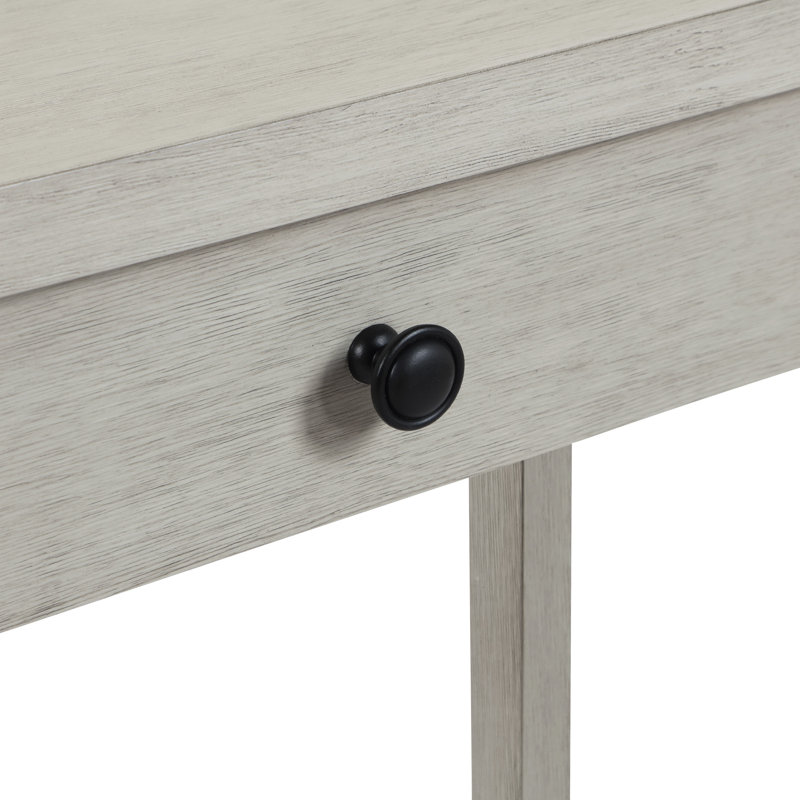 Champagne Oak Wood Writing Desk with Drawer and Keyboard Tray