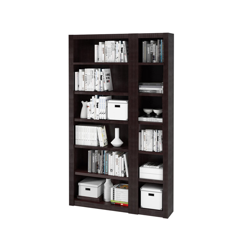Elona 213cm H x 128cm W Solid Wood Standard Bookcase, Havana Brown, Basic
