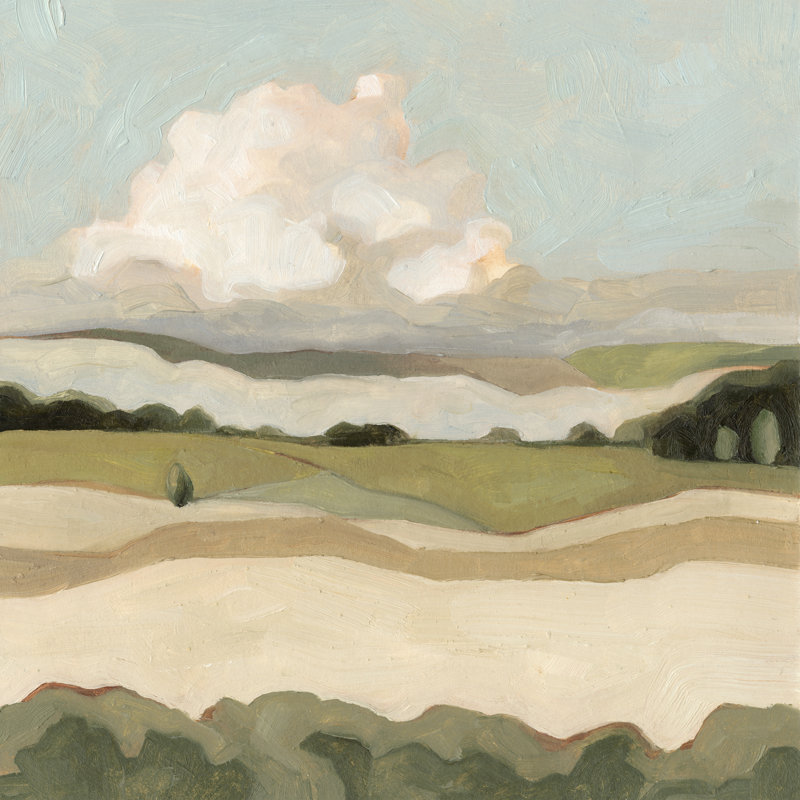 Cumulus Landscape I by Emma Scarvey - Painting, Paper Print, 76cm H x 76cm W
