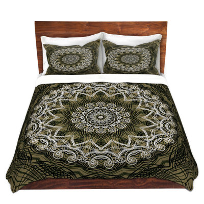 Ensemble de housse de couette olive médaillon