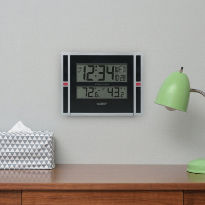 Modern & Contemporary Digital Atomic Tabletop Clock with Alarm in Black