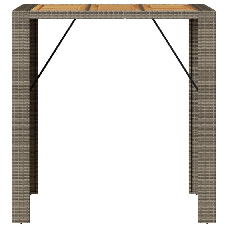 Vidaxl Garden Bar Table Grey, Gray, 43.3" H x 31.5" W x 41.3" D