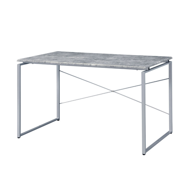 Bureau d'écriture rectangulaire en faux béton, Argent