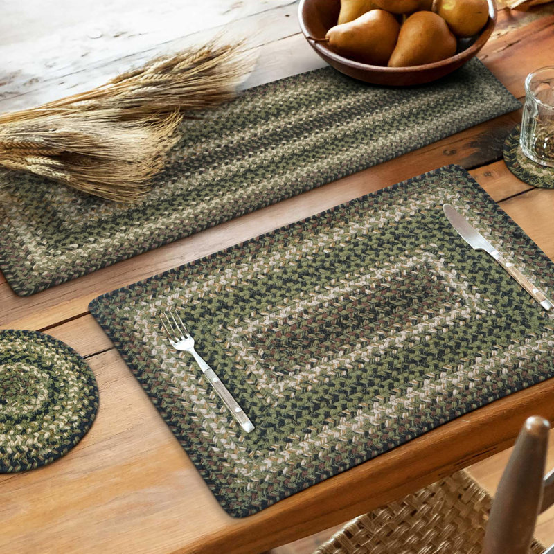 Premium Jute Braided Indoor Table Runners - Set of 2, Size 8"x28", Runner 0'8" x 2'4", Pinecone