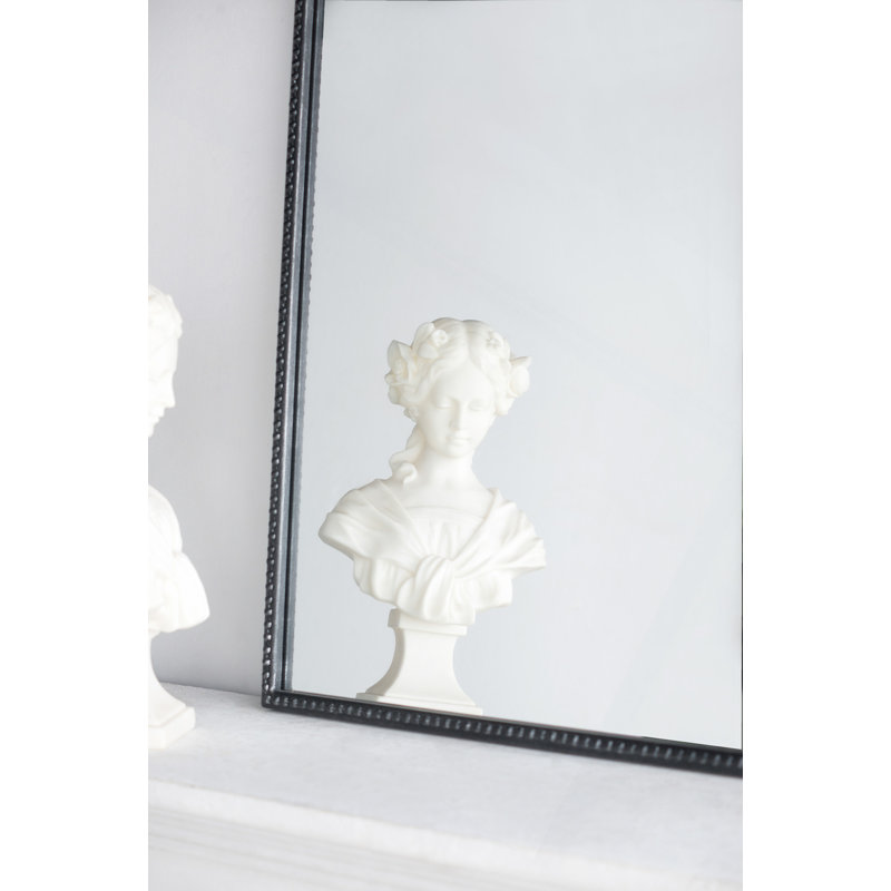 Classic Design Mirror With And Baroque Inspired Frame For Bathroom, Entryway Console Lean Against Wall, Black, 36" x 24"