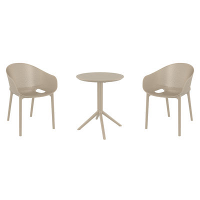 Farrah 24'' Round 2 - Person Bistro Set with Round Stacking Chairs