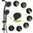 7 Hand Shower & 4.7" Rain Showerhead, Matte Black With Adjustable Slide Bar And Gasket Assembly Parts