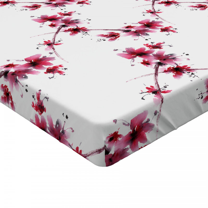 Microfiber Floral Fitted Sheet, Twin Fitted Sheet