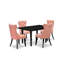 CC9B4B88C74542EFAB142B2112B120BC Ensemble de table de salle à manger 5 pièces comprenant une table rectangulaire en bois avec rallonge amovible et 4 chaises Parson, noir-123099967-123099960