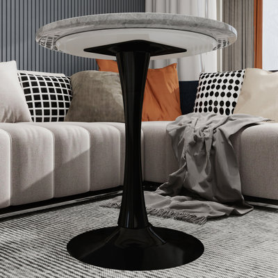 Table de salle à manger ronde en bois avec base piédestal, table basse