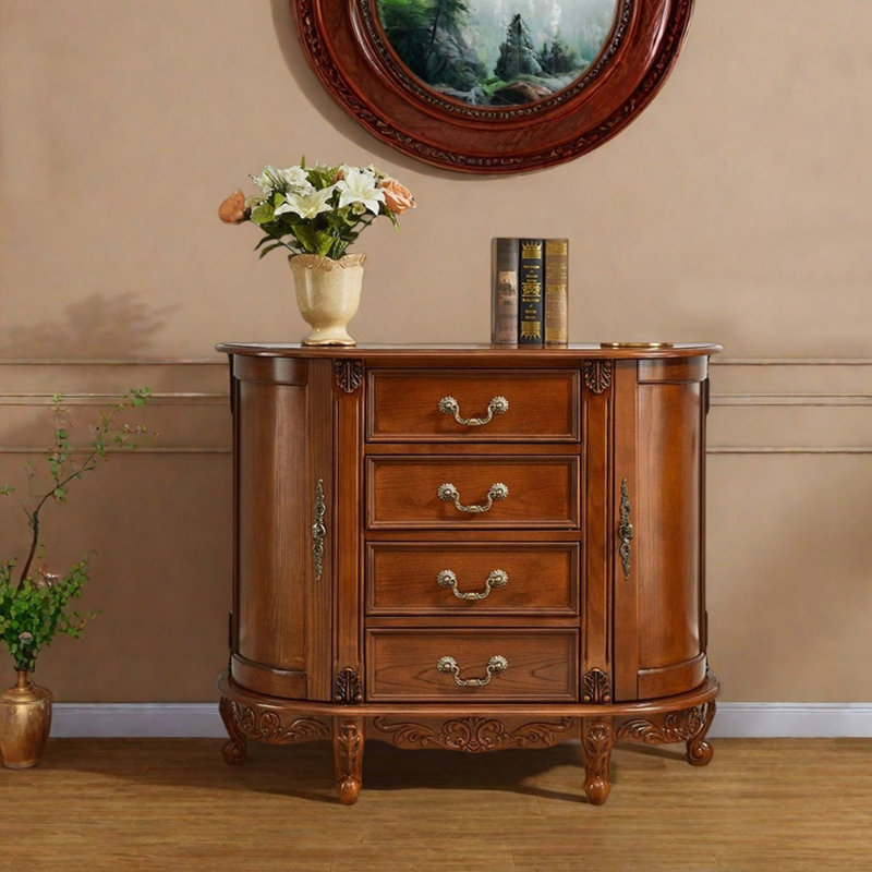 Armoire d'entrée en bois massif American Country, H 35 po x l 39,4 po x P 13,8 po