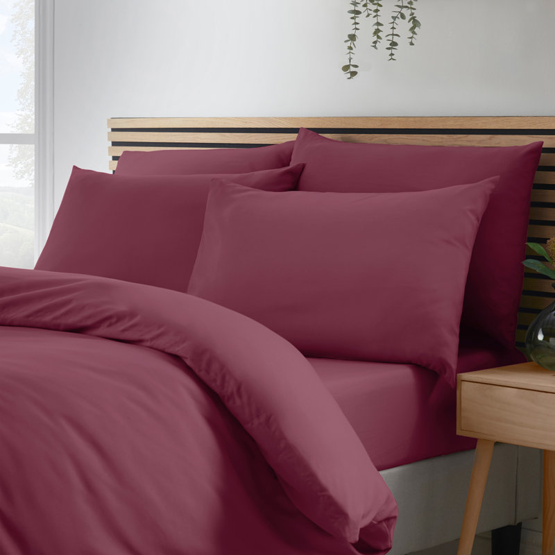 So Soft Easy Iron Duvet Cover Set, Single, Burgundy