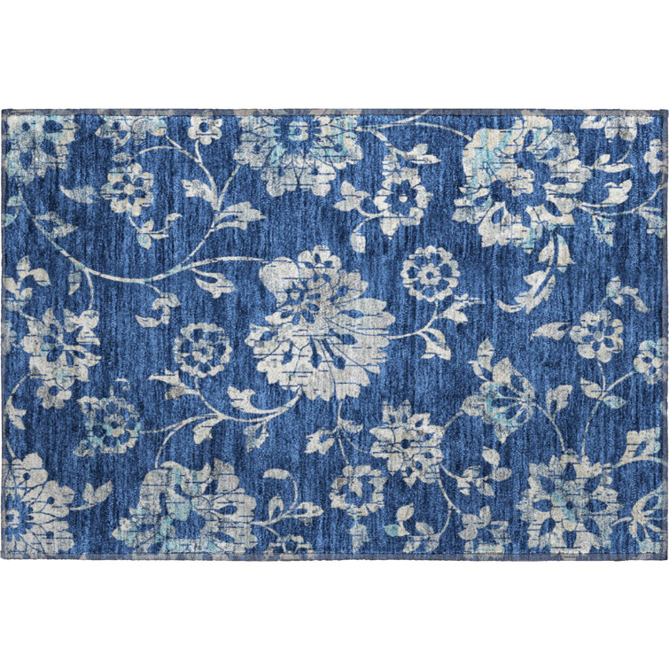 Premium Machine Washable Prisco Navy Rug