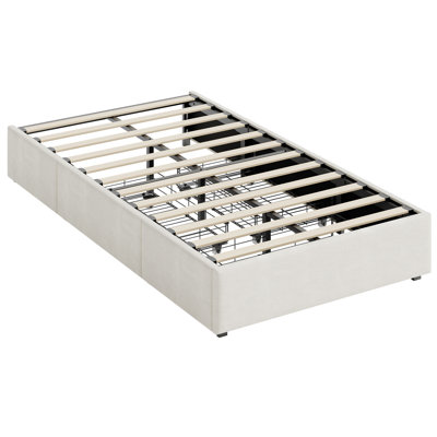 Platform Bed Frame with 3 Underbed Storage Drawers - No Headboard