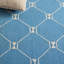 Tapis bleu / ivoire en coton touffeté à la main Asbed-1852689739