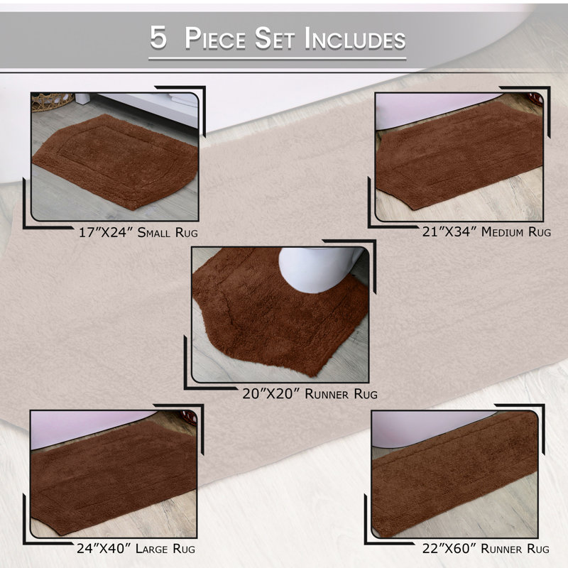Tapis pour salle de bain Morissette, Chocolat