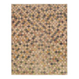 Vintage Turkish Rug, Mosaic-Inspired Multicolor Geometric Design - Rug & Kilim