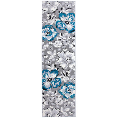 Rooshi Moroccan Blue/Gray/Ivory Area Rug