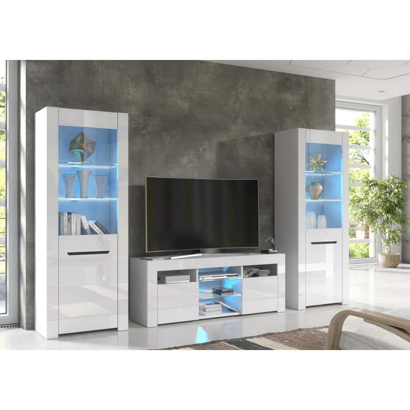 Milano Unfinished Entertainment Centre for TVs up to 55", White/Blue