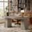 55" Home Office Desk with Double Pedestal, Simple Executive Desk-813280482