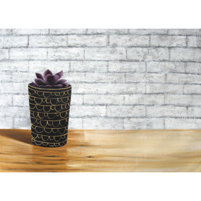 Succulent in a Pot | Gray Bedroom Outdoor Area Rug for Decor