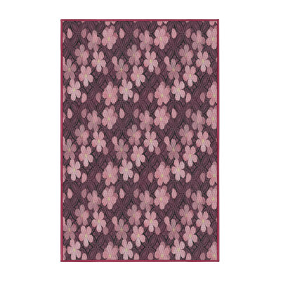 Tapis abstrait beige / vert / orange