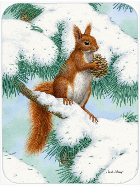 Berke Squirrel with Pine Cone Glass Cutting Board