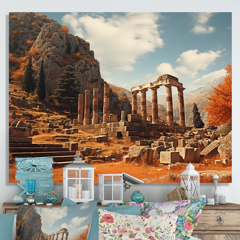 Grèce Grèce Mythos II sur toile, H 34 po x l 44 po x P 1,5 po, Toile tendue