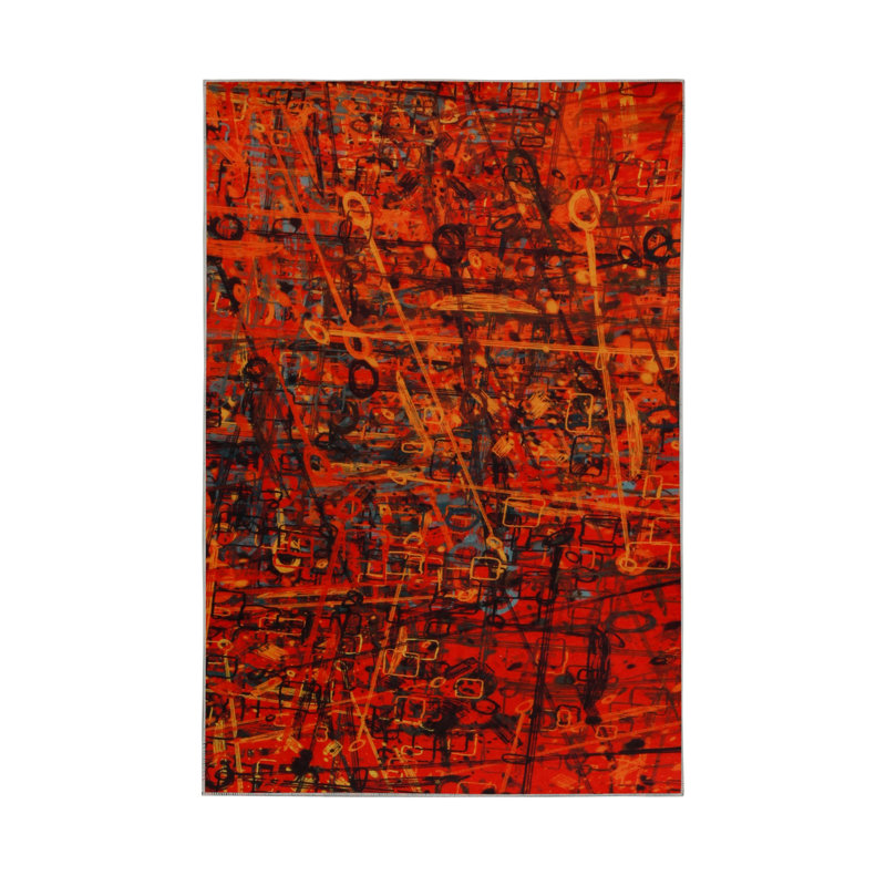 Soft Hall Carpet 2.6 x 4.9 Feet | 100% Polyester, 0.04 in Pile Height | Antibacterial, Non-Slip Underside | Woven with 3D Digital Printing | Machine Washable | Durable & Stylish for Entryways & Living Rooms