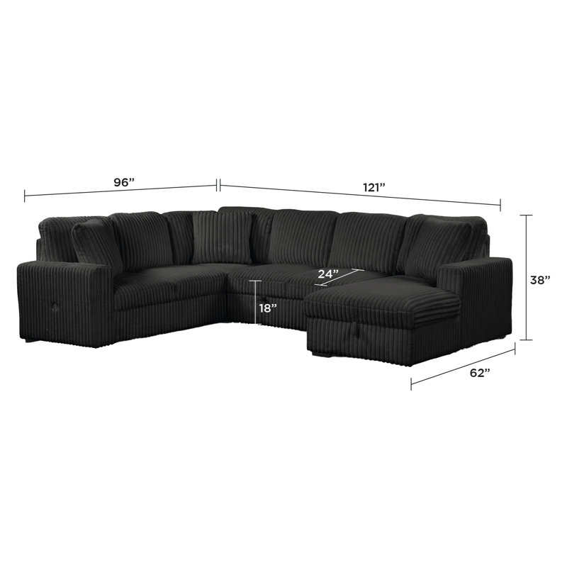 Modern Style Sectional Sofa with USB-C