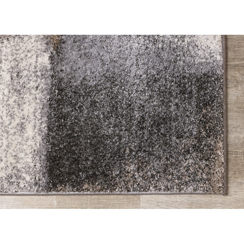 Menoher Gray/Brown Soft Abstract Neutral Indoor Area Rug, Rectangle 1'11" x 3'7"