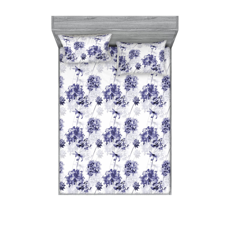 Drap-housse et taies décoratives 3 pièces Ambesonne, Ensemble de draps pour lit double avec 2 taies d'o