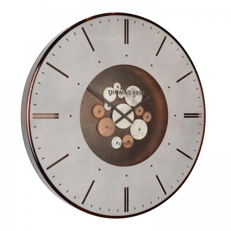 Metal Wall Clock, Gold, 74 cm H x 74 cm W x 6 cm D