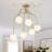 6-Light Mid-Century Weeping Willow Milk Glass Chandelier