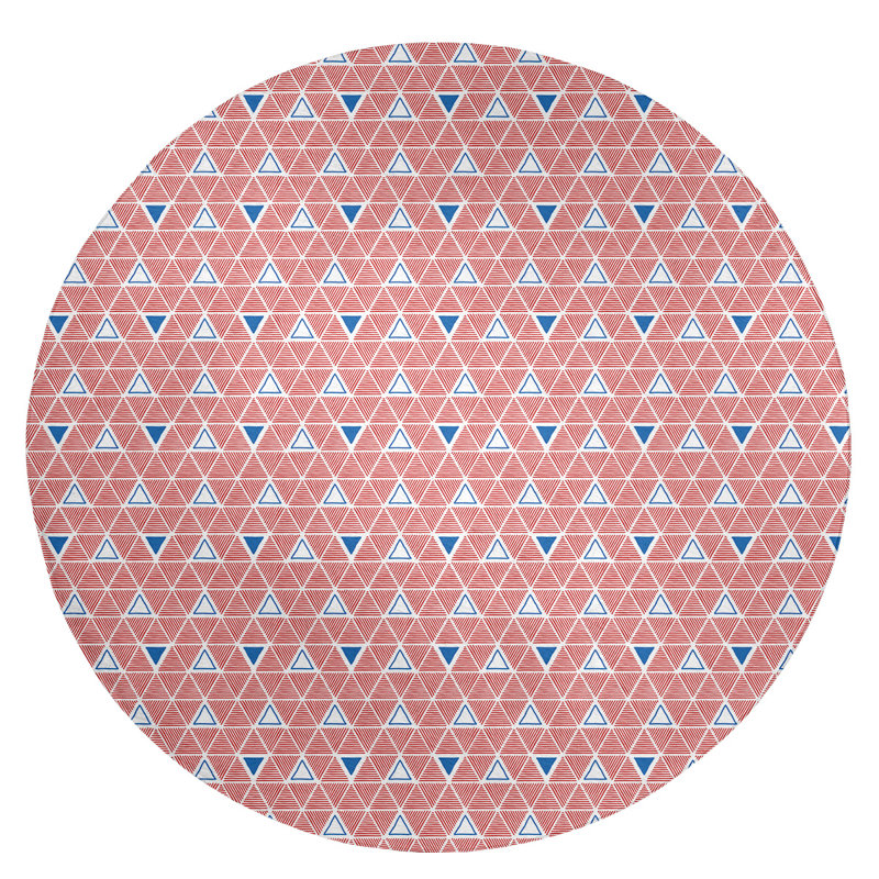Chenille Geometric Indoor Rug, Round 5'