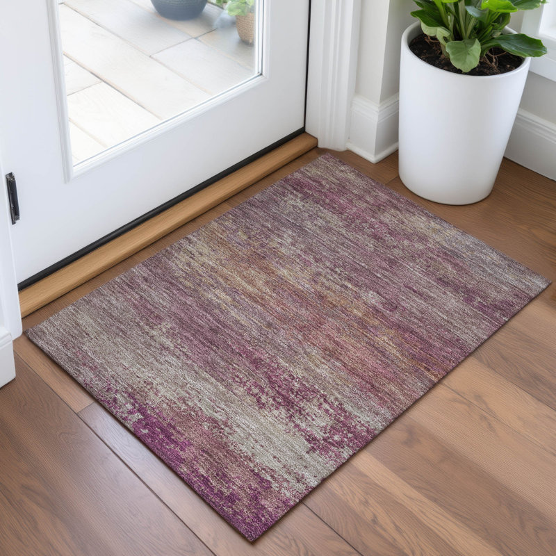 Xhevrie Abstract Indoor / Outdoor Rug, Rectangle 1'8" x 2'6"