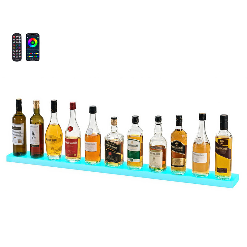 Présentoir à boissons alcoolisées à DEL à 1 niveau 48 pouces pour 12 bouteilles, H 1,3 po x l 48 po x P 4,5 po