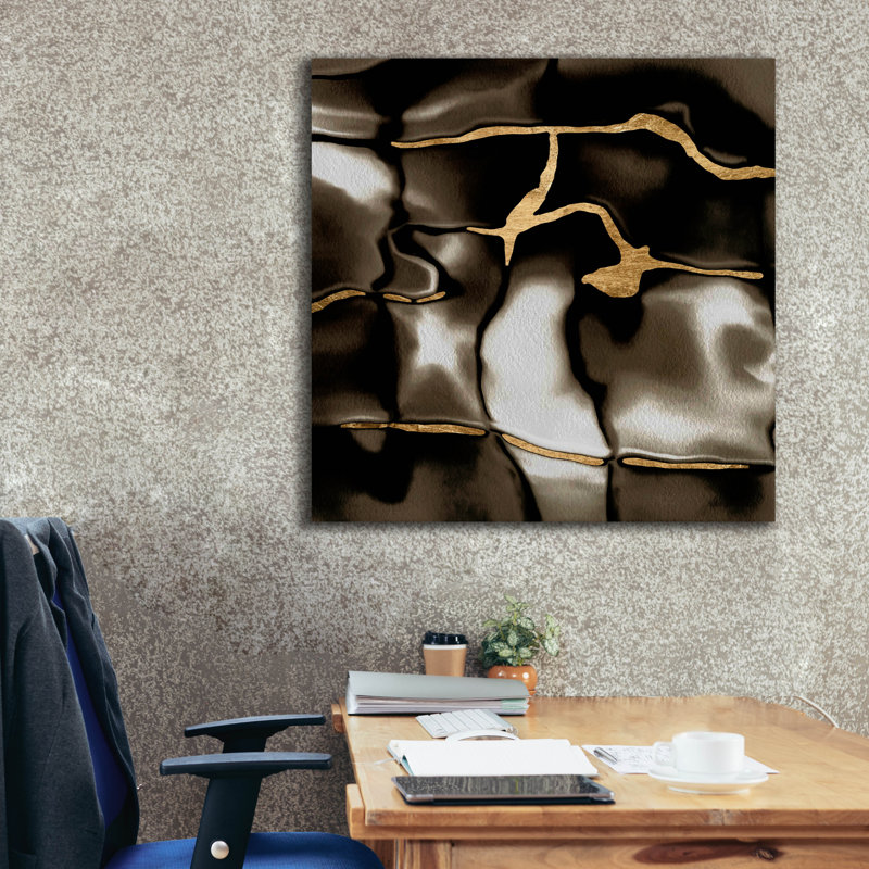  «Golden Shimmer 4» par Alonzo Saunders, art mural sur toile, 37 po x 37 po