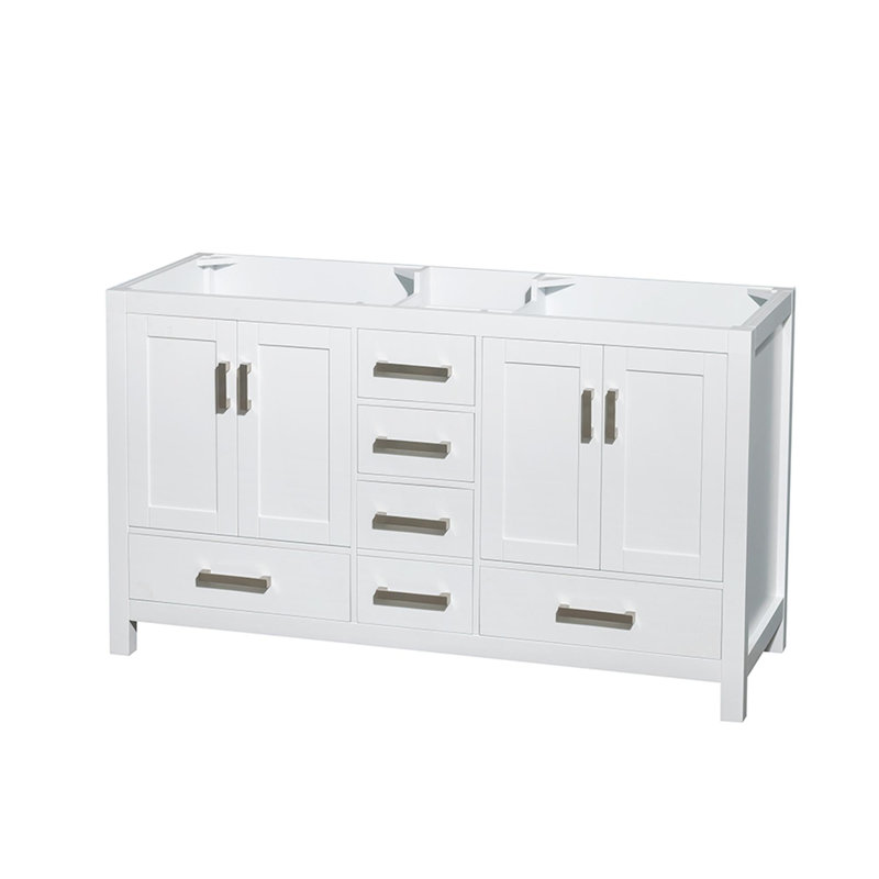 Sheffield 59.25" Double Bathroom Vanity Base Only, White
